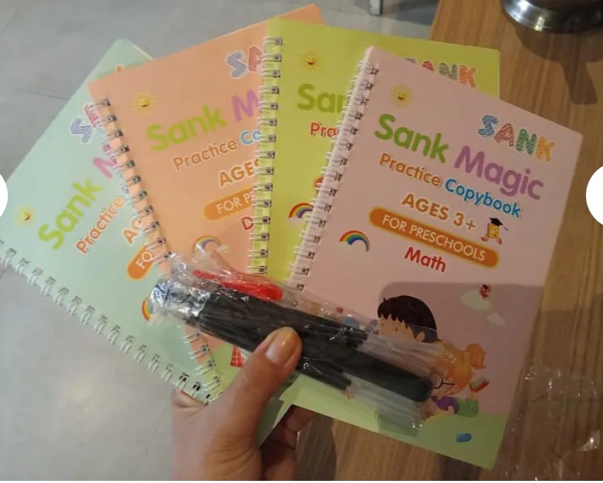 Sank Magic Practice Copybook (4 BOOKS,1 PEN,1 GRIP,10 REFILL) Pack of 1