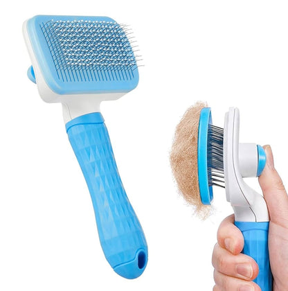 pet grooming brush designed for deshedding and grooming